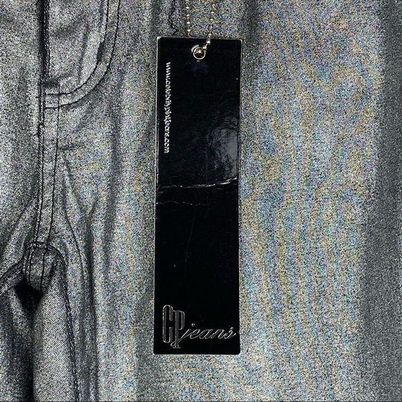CP Jeans Gray Silver Metallic Skinny Jeans Women's Junior 5 Low Rise NEW - Picture 8 of 10